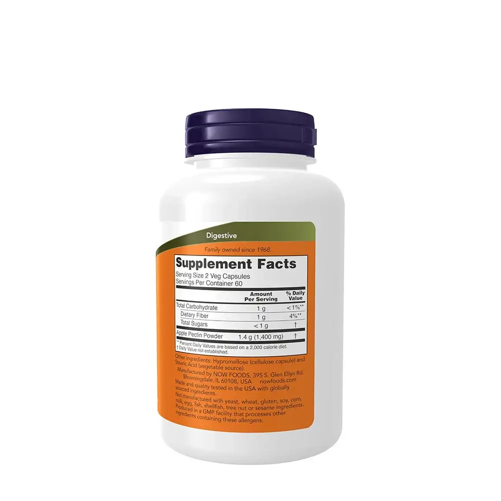 Apple Pectin 700 mg - NOW Foods - 120 pflanzliche Kapseln – Bild 2