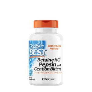 Betain-HCl, Pepsin und Enzianbitter – 120 Kapseln – Nuvalia