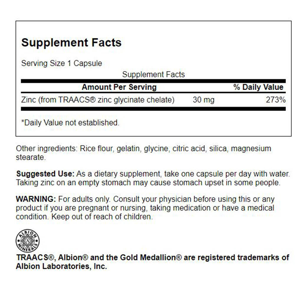 Chelated Zinc, 30mg – 90 Kaps – Bild 3