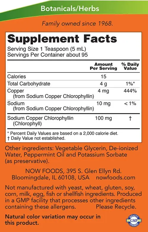 Liquid Chlorophyll - NOW Foods - 16 fl oz (473 ml) – Bild 2