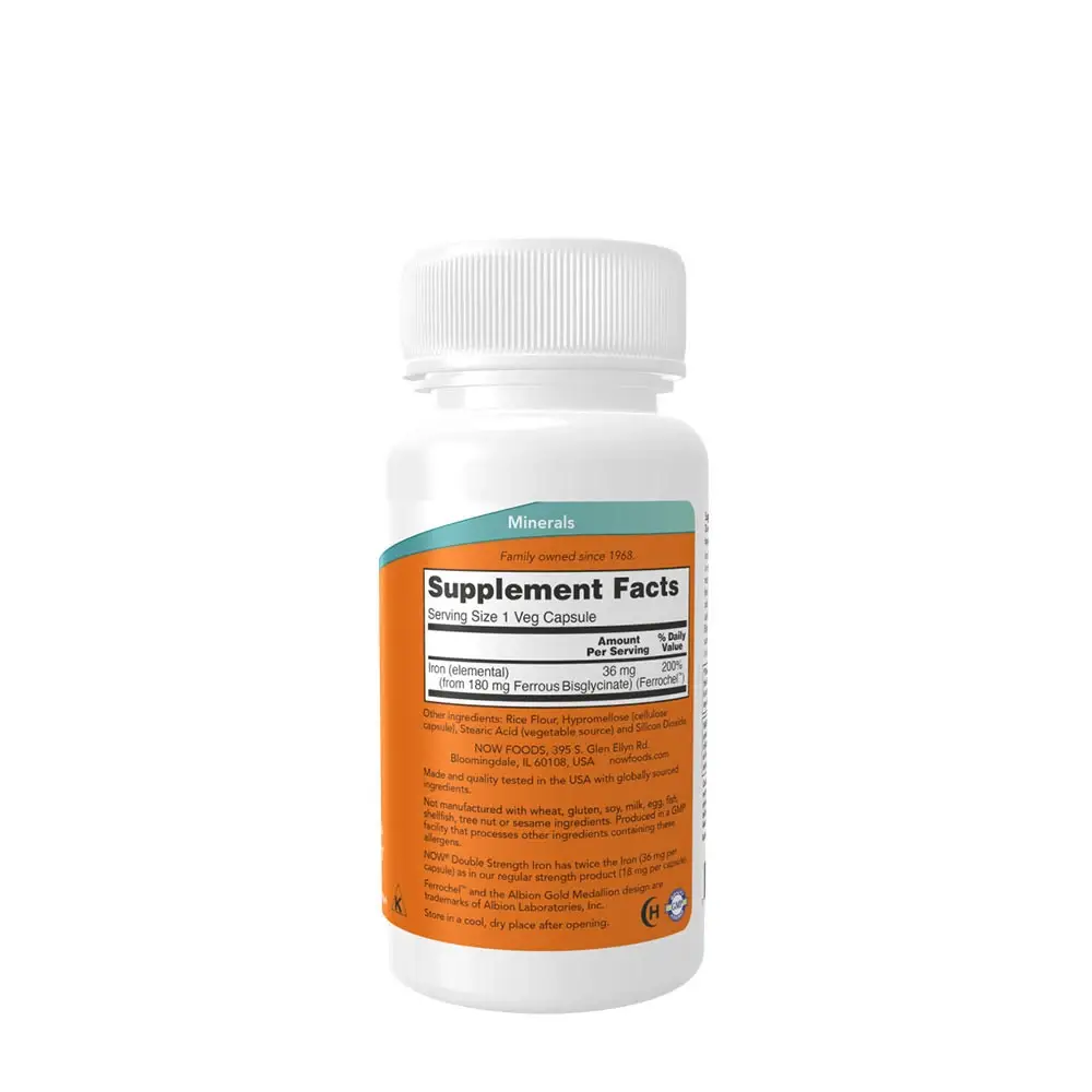 NOW Iron 36 mg Ferrochel® (90 Kapseln) – Bild 2