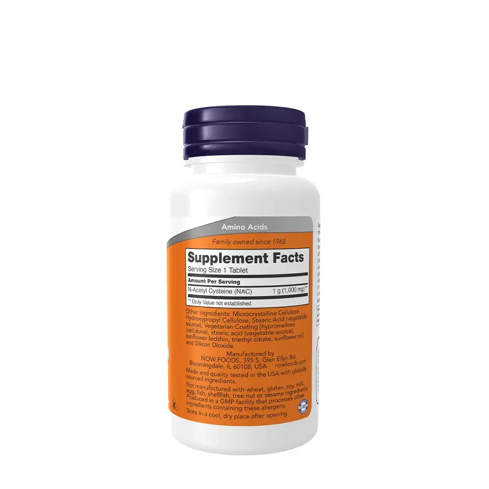 NOW NAC – Acetyl-Cysteine 1000 mg (60 Tabletten) – Bild 2
