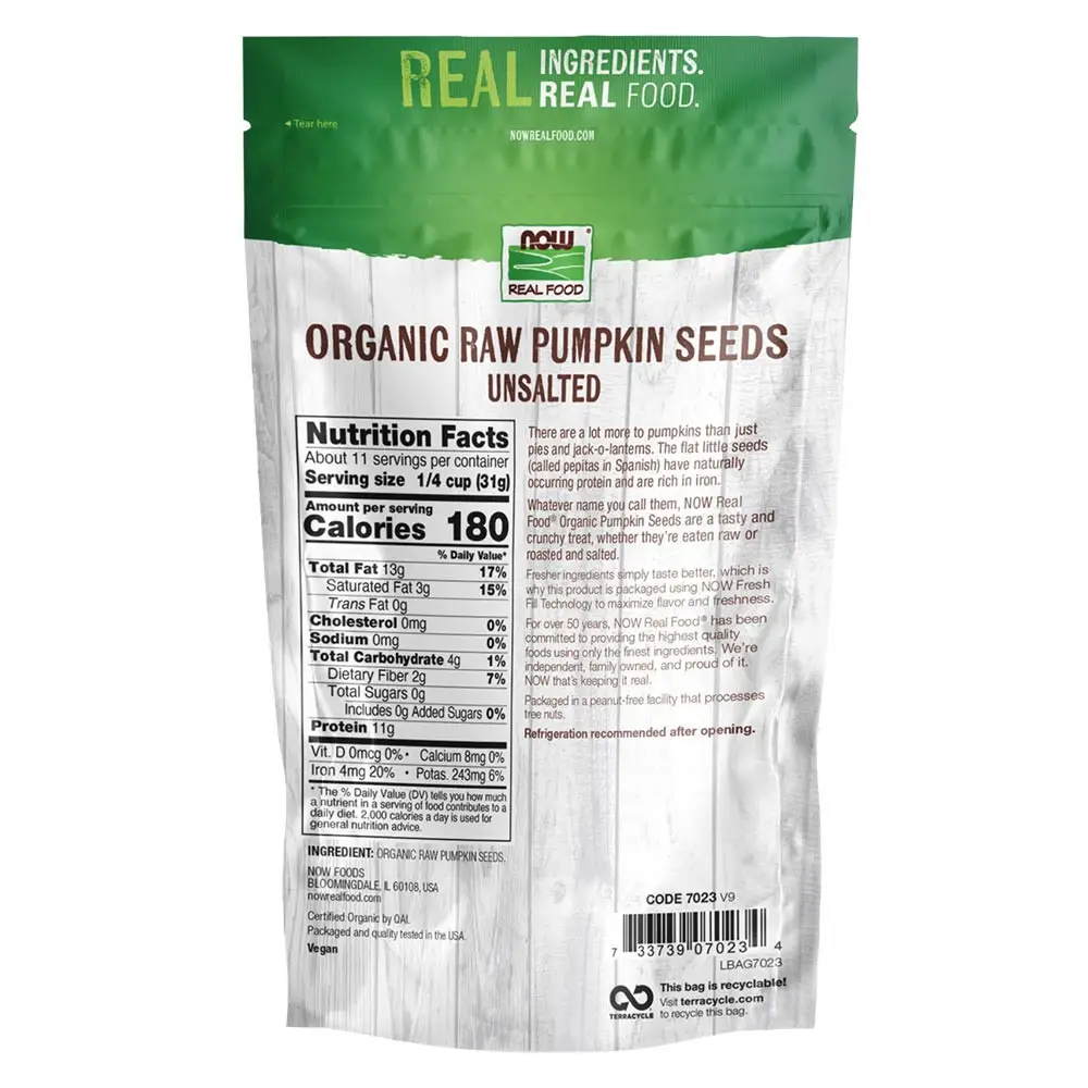 NOW Organic Pumpkin Seeds (340 g) – Bild 2
