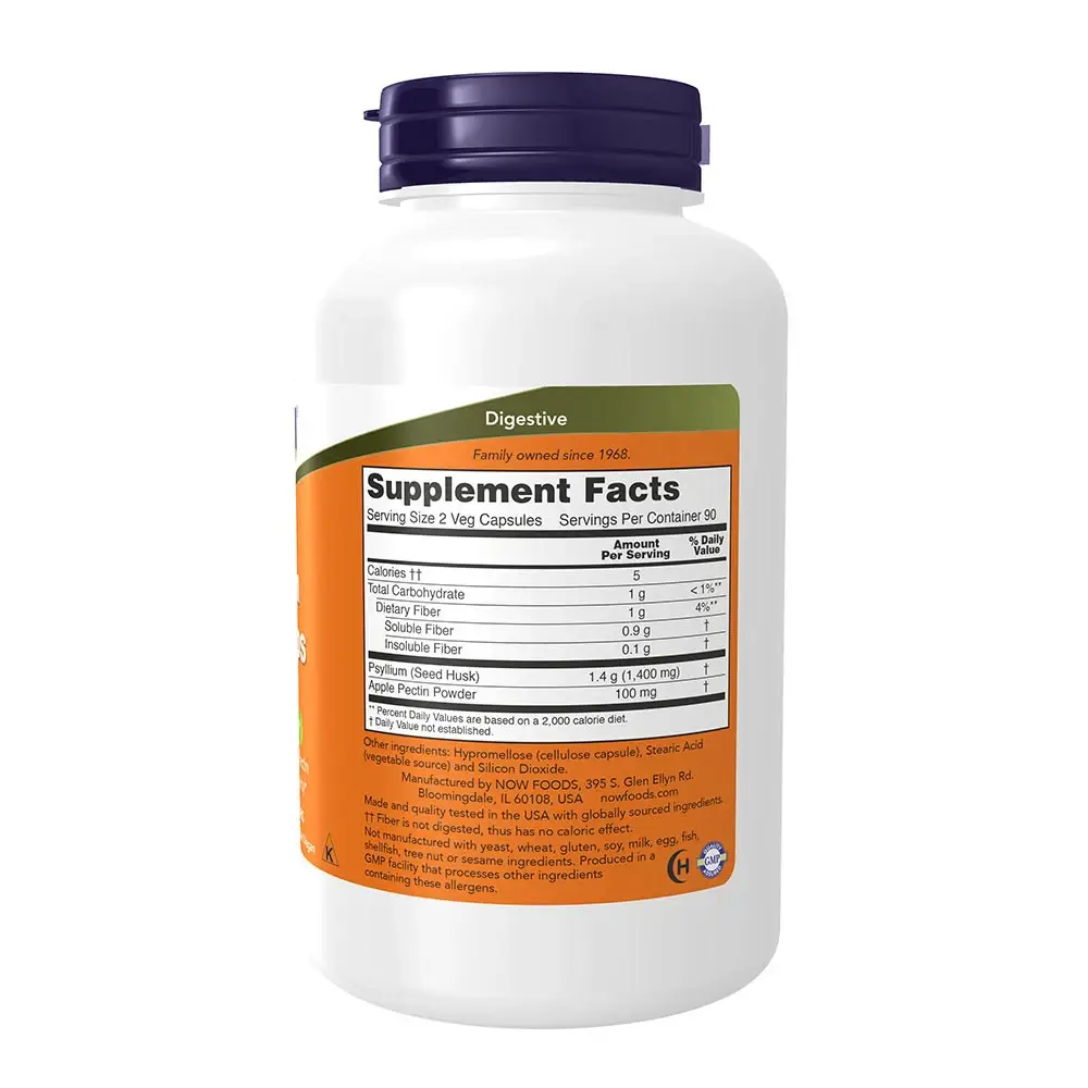 NOW Foods Psyllium Husk 700 mg – 180 Veg Capsules – Bild 2