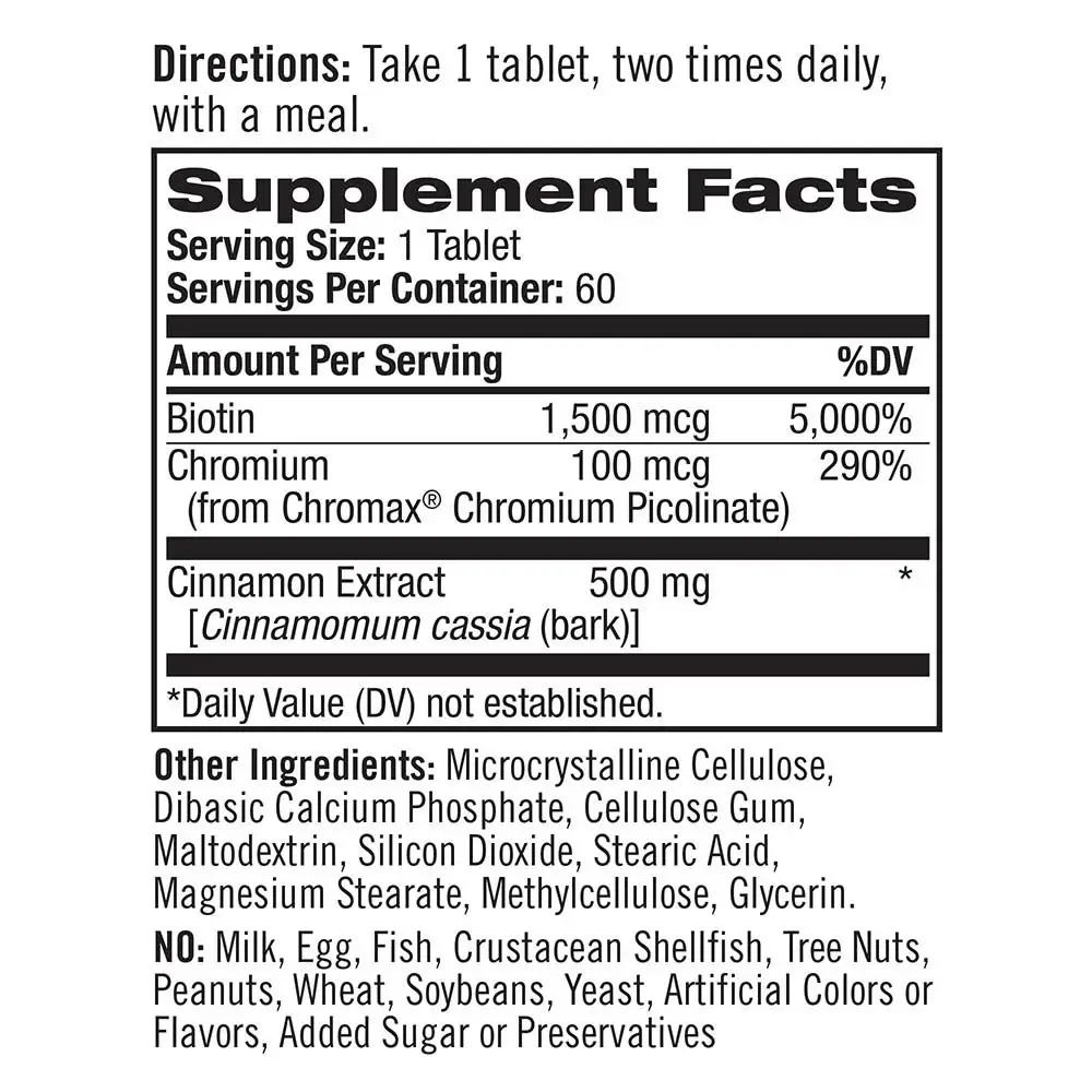 Chromium & Biotin (60 Tablets) - Nuvalia