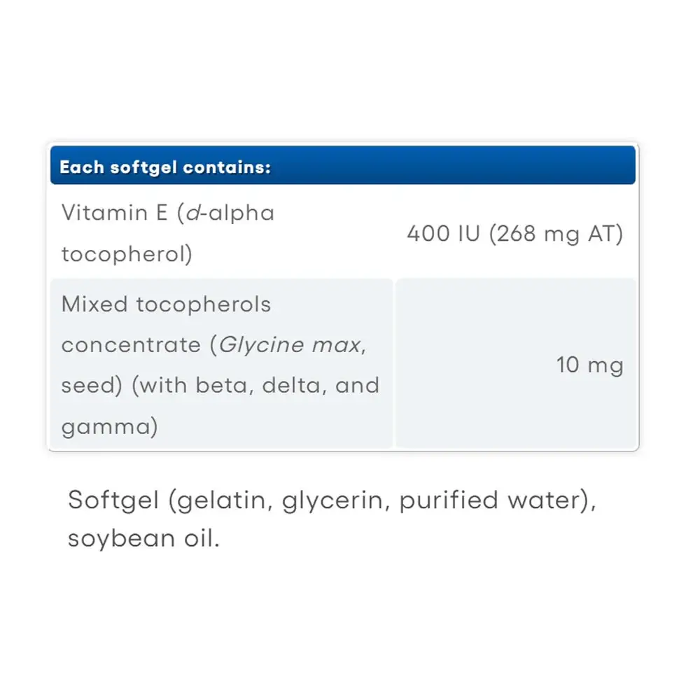 Natural Factors Mixed Vitamin E Natural Source 400 IU (90 Softgels) – Bild 2