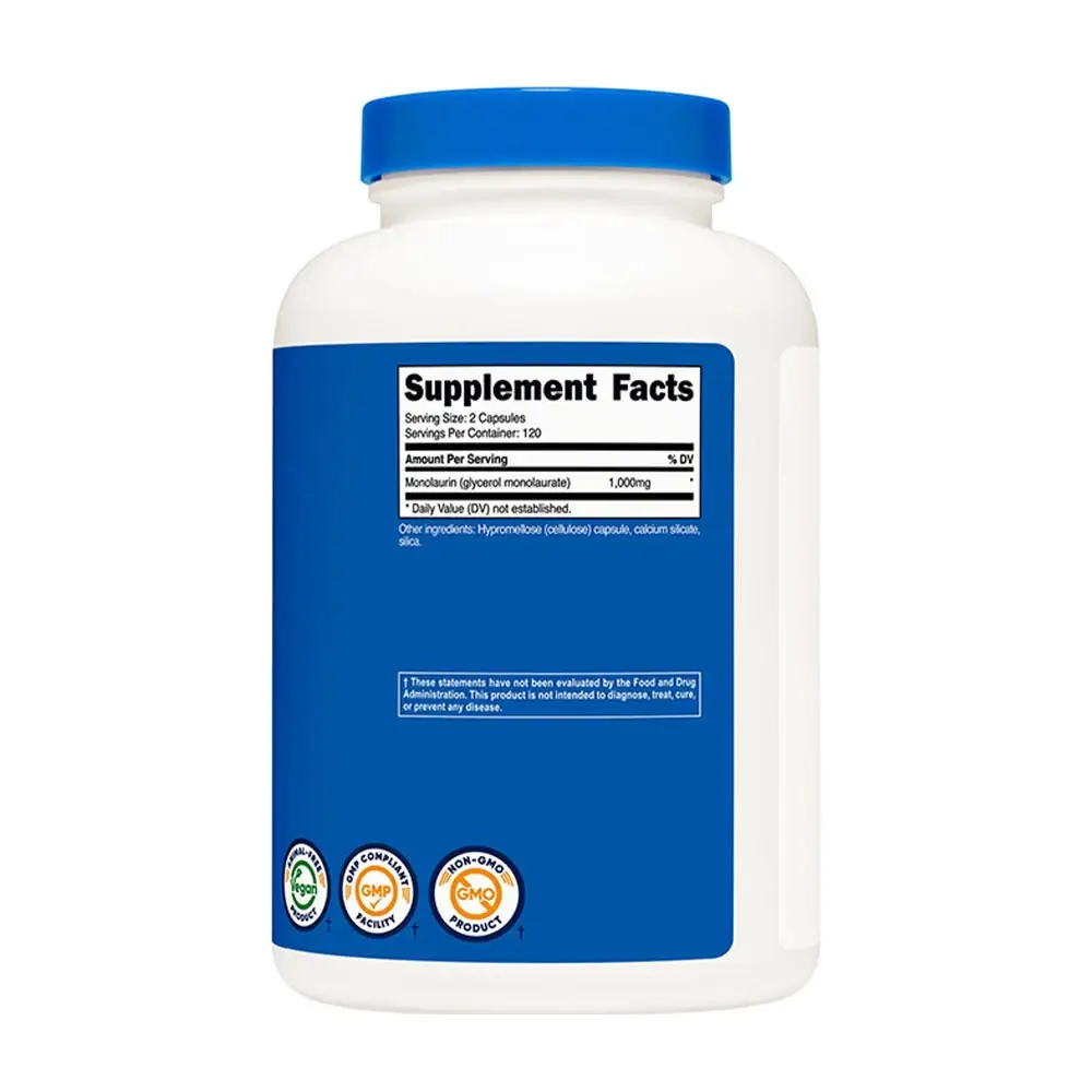 Nutricost Monolaurin Kapseln (240 Kapseln) – Bild 2