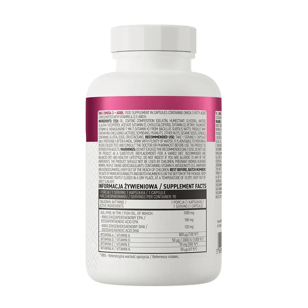 Ostrovit Omega 3 + ADEK (90 Kapseln) – Bild 2