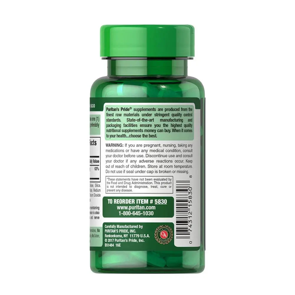 Puritan's Pride Magnesium 250 mg (100 Caplets) – Bild 5