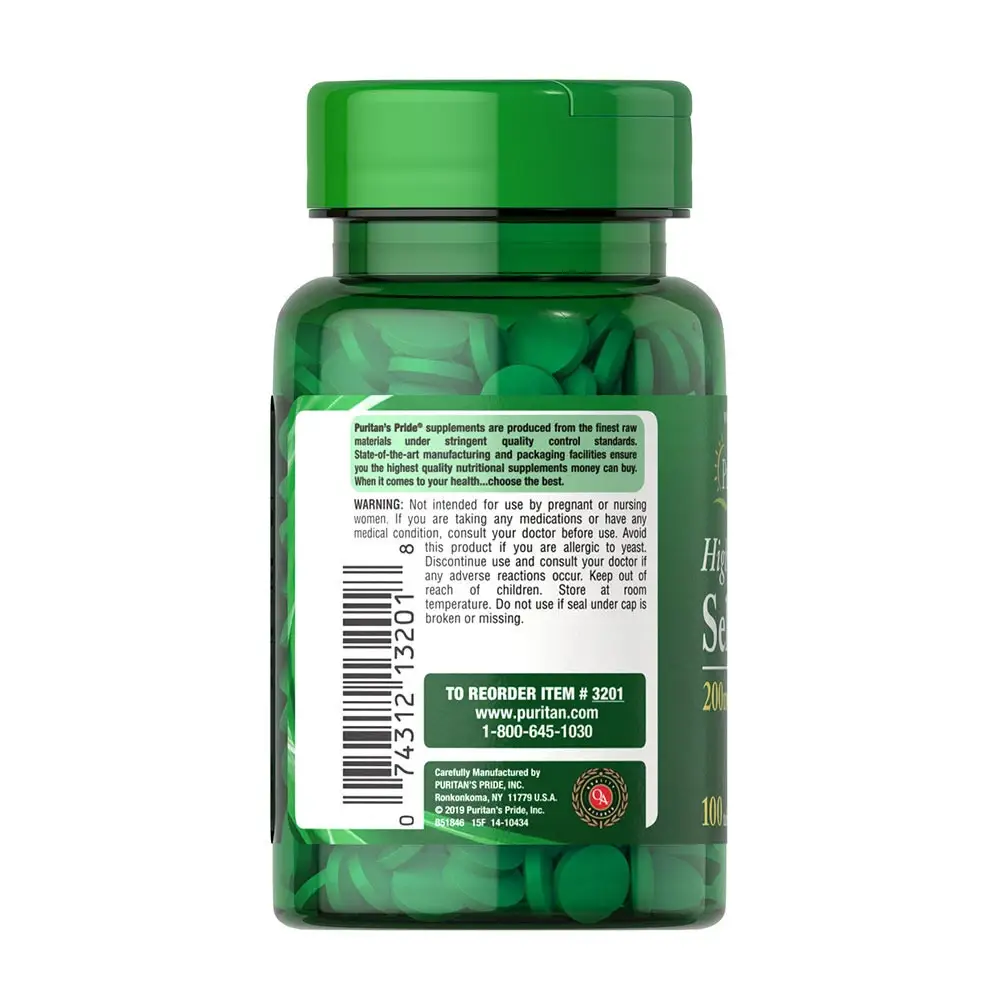Puritan's Pride Selenium 200 mcg (100 Tabletten) – Bild 5