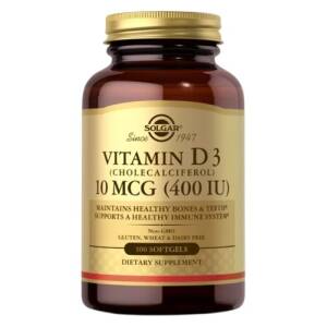 SOLGAR Vitamin D3 (Cholecalciferol) 10 mcg (400 IU) (250 caps) - Nuvalia