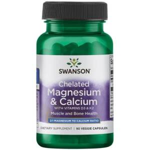 SWANSON Albion Magnesium- und Kalziumchelat mit D-3 und K-2 – Nuvalia