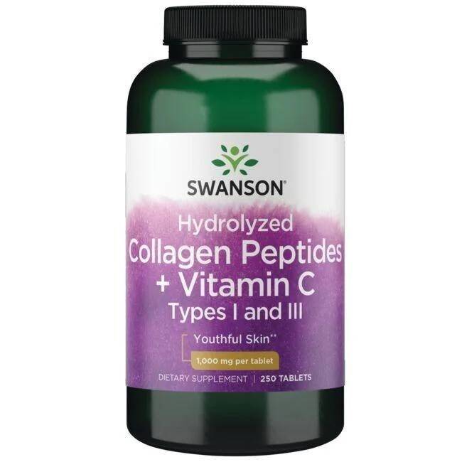 SWANSON Hydrolysiertes Kollagen I und III + C 250 Tabletten – Nuvalia