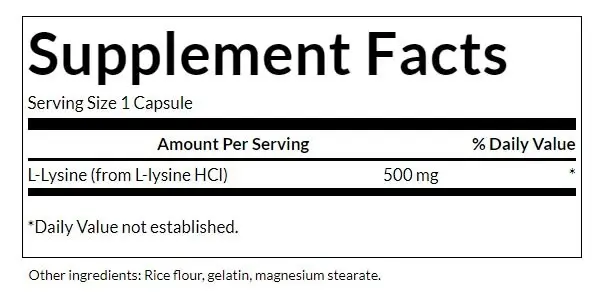 SWANSON L-Lizyna 500mg 100kaps – Bild 3