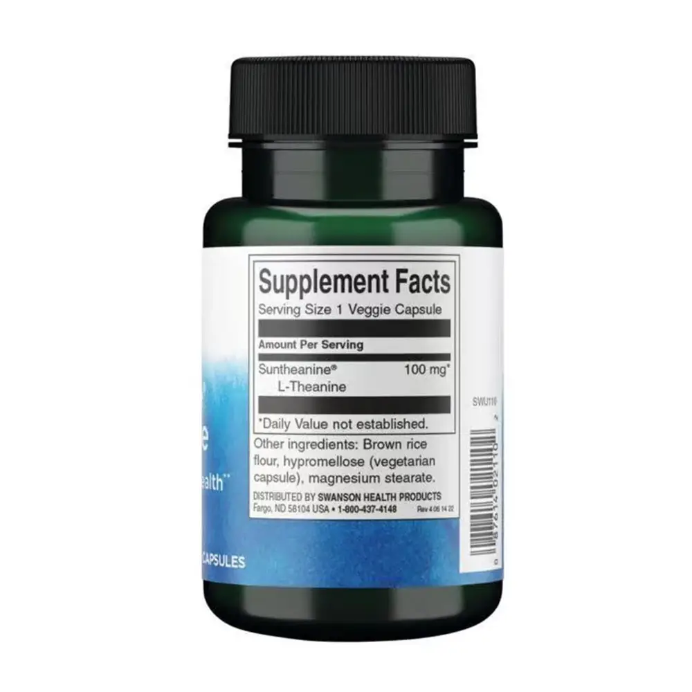 SWANSON L-Theanine 100mg - 60 Veggie Kapseln – Bild 2