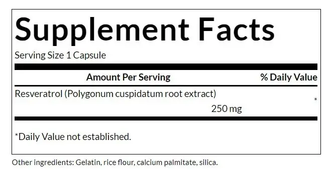 SWANSON Resveratrol 250mg - 30 Kapseln – Bild 3