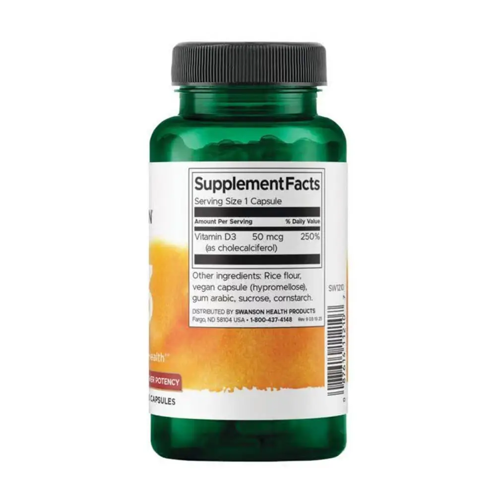 SWANSON Vitamin D-3 2000 IU 250 Kapseln – Bild 4