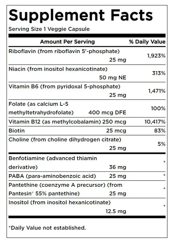 Swanson Activated B-Complex High Bioavailability (60 Veggie Capsules) – Bild 2