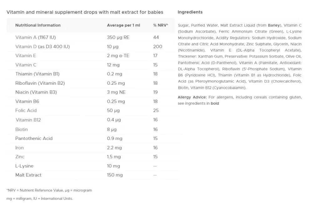 Vitabiotics Wellbaby Multi-vitamin Tropfen (30 ml) – Bild 2