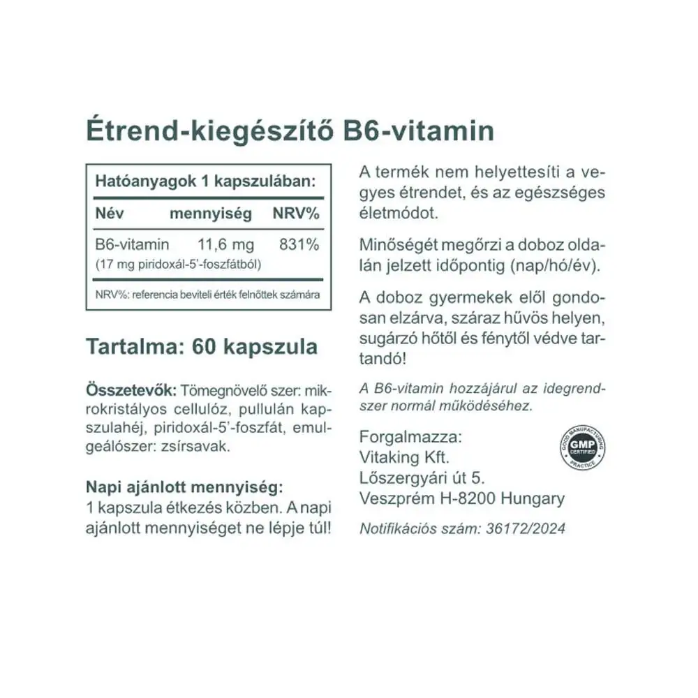 Vitaking Vitamin B6 (P5P) (60 Kapseln) – Bild 2