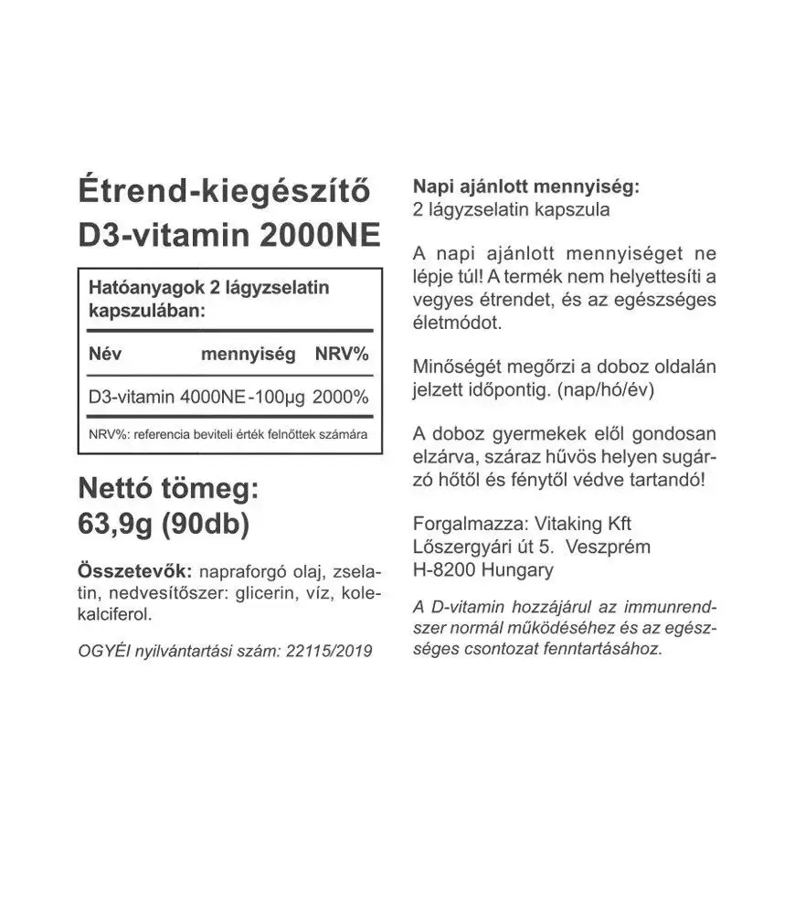 Vitaking Vitamin D-2000 (90 Softgels) – Bild 2