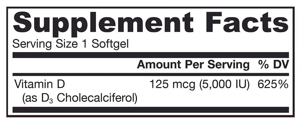 5000 IU - 100 softgels - Nuvalia