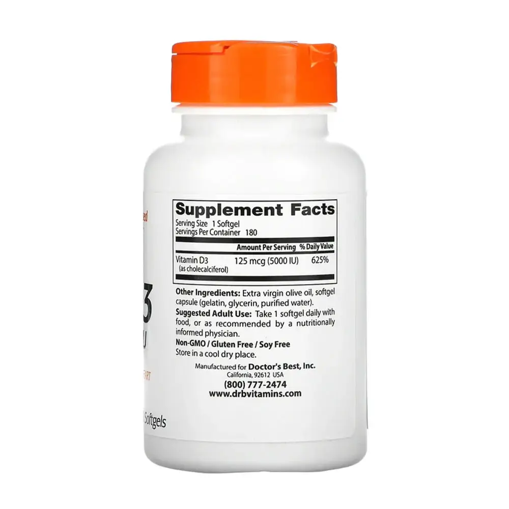 5000 IU - 180 softgels - Nuvalia