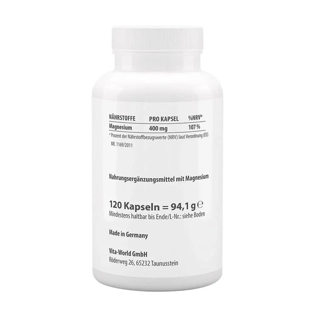 Vitaworld Magnesium 400 (120 Kapseln) – Bild 2